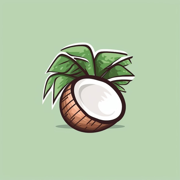 kolor płaski wektor logo młodych owoców kokosa