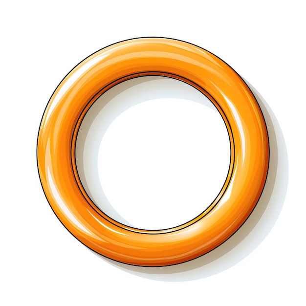 Zdjęcie kolor pomarańczowy pierścień ręcznie narysowany wektor biały tło izolowane