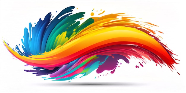 Kolor tęczy pociągnięcie pędzla olej farba akrylowa element projektu Ilustracja sztuki LGBT Pride flaga Kolory