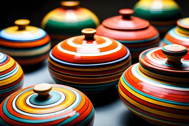 Kolorowa ceramika z kolekcji kolekcji.