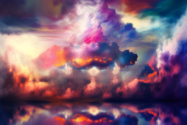 Zdjęcie kolorowa chmura z napisem cloud