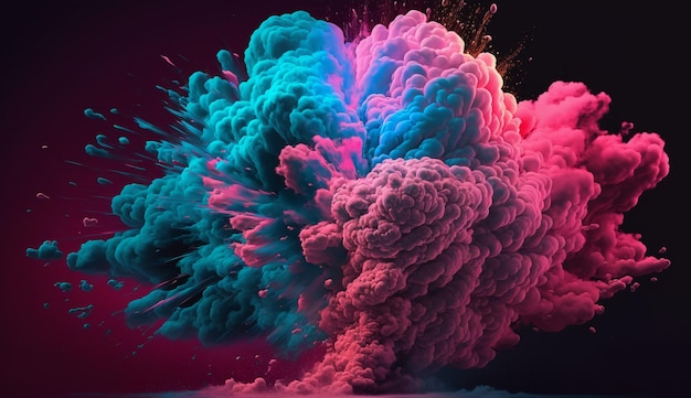 Kolorowa eksplozja dymu jest pokazana na tej ilustracji.