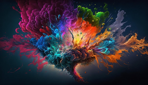 Kolorowa eksplozja kolorów jest pokazana na tym kolorowym obrazie.