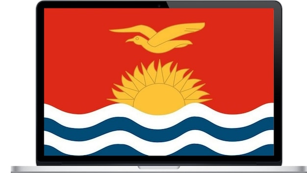 Kolorowa flaga kraju na ilustracji tabletu