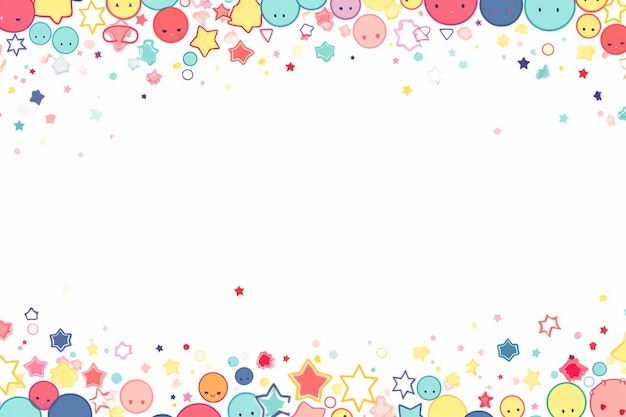 Zdjęcie kolorowa granica z gwiazdami i balonami