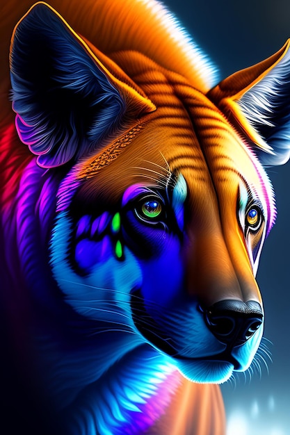 Kolorowa hiena z niebieskim okiem