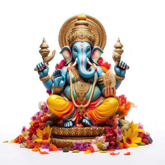 Kolorowa i dekoracyjna rzeźba lorda ganesha Koncepcja festiwalu Lord ganesha