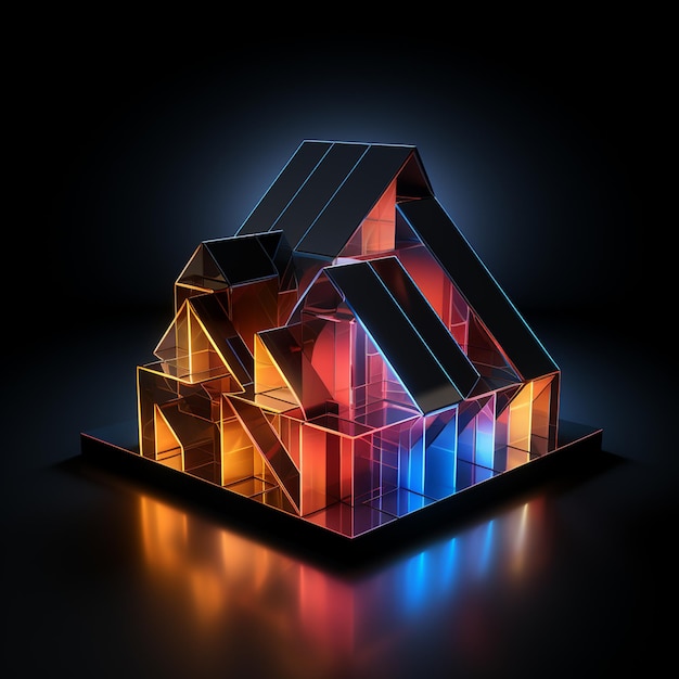 Kolorowa ikona aplikacji izometrycznej 3D dla aplikacji architekta