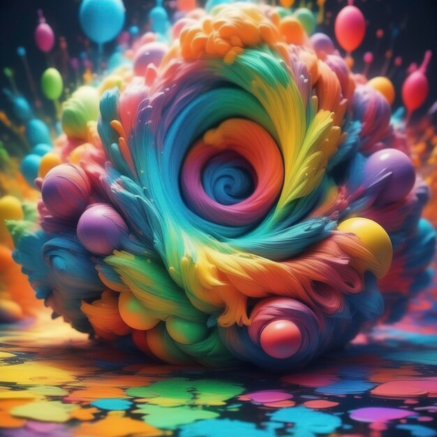 kolorowa ilustracja 3D abstrakcyjnego tła z żywymi kolorami