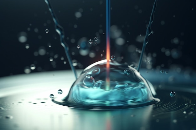 Kolorowa ilustracja 3D przedstawiająca proces elektrolizy w ogniwie chemicznym