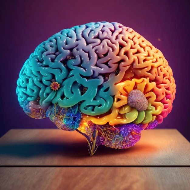 kolorowa ilustracja ludzkiego mózgu