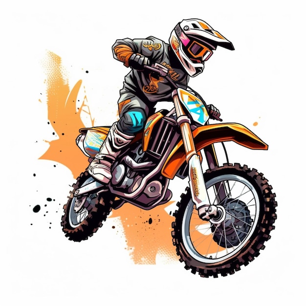Kolorowa ilustracja motocyklisty.