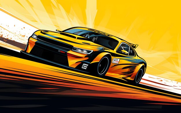 Kolorowa ilustracja nascar samochód wyścigowy sporty tła