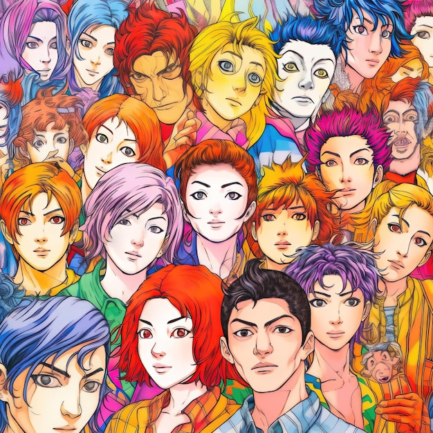 Kolorowa ilustracja przedstawiająca ludzi, na których jeden z nich mówi „słowo”