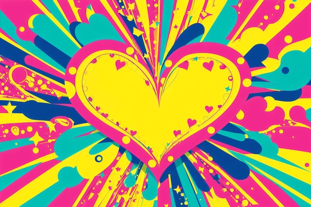 Kolorowa ilustracja serca pop-artu