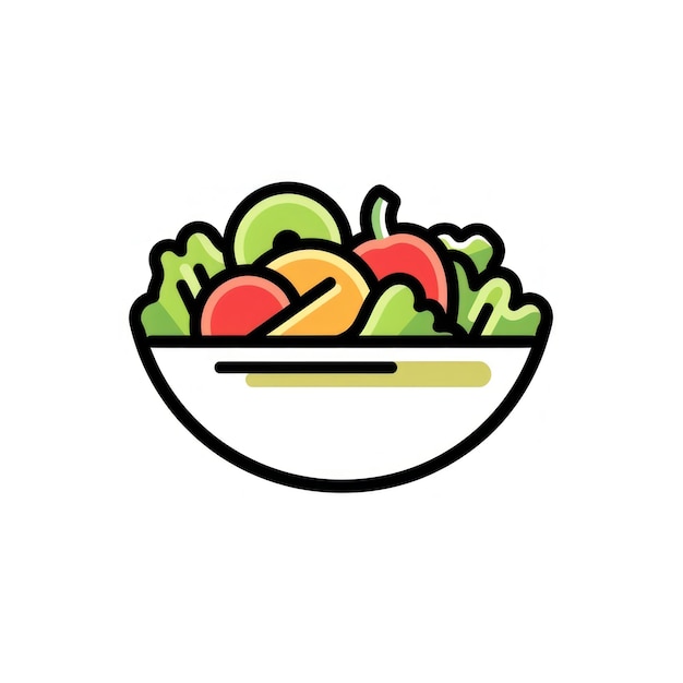 Kolorowa ilustracja świeżej miski na sałatkę