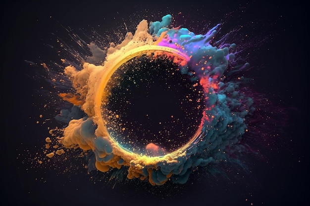 Kolorowa ilustracja wybuchu pyłu w realistycznym stylu