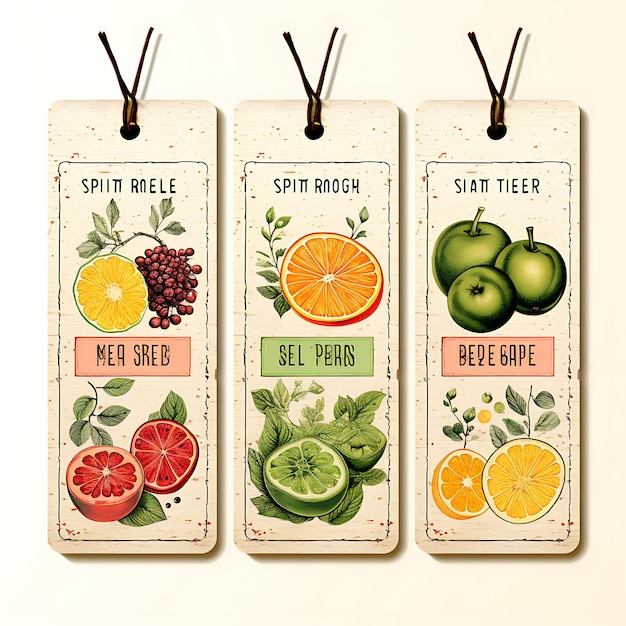 Zdjęcie kolorowa kartka farmy w sklepie z świeżymi owocami kartka burlap kartka kartka prostokątna s szkic akwarelowy styl