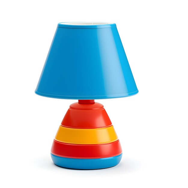 Kolorowa lampka stołowa dla dzieci na białym tle