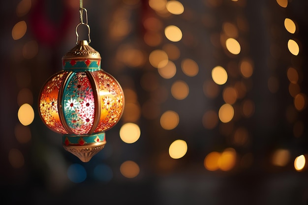 Kolorowa latarnia Diwali na sznurku