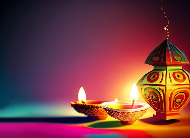 Kolorowa latarnia na indyjskim festiwalu Diwali na festiwal Diwali