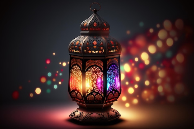 Zdjęcie kolorowa latarnia ramadan ai wygenerowana ilustracja