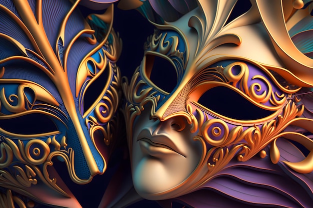 Kolorowa maska z napisem masquerade