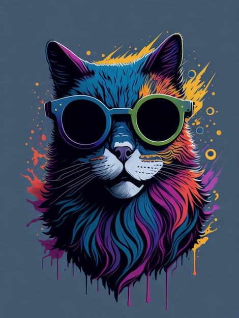 kolorowa naklejka dla kotów do koszulki