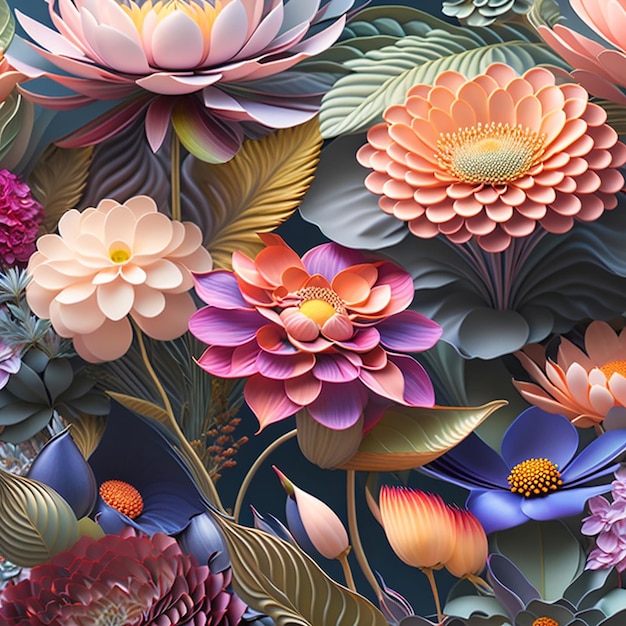 Kolorowa papierowa sztuka przedstawiająca kwiaty z napisem