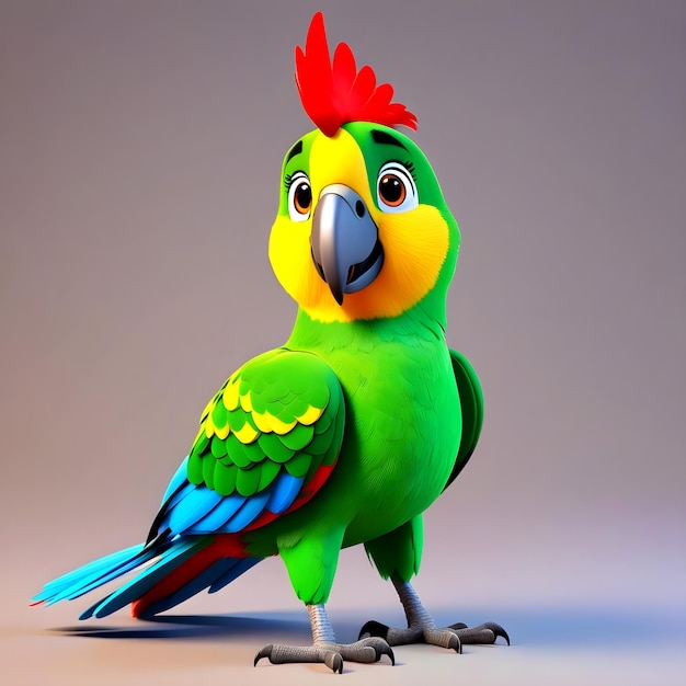 Zdjęcie kolorowa papuga z czerwonym ogonem i czerwonym ogonem
