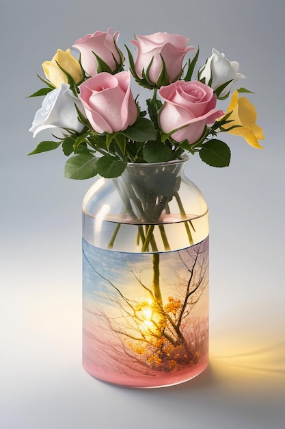 Kolorowa piękna sztuka kwiatów układ kwiatów dekoracja tapeta ilustracje tła