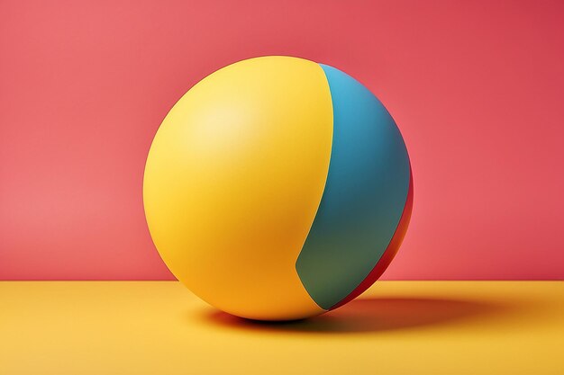 Kolorowa piłka na żółtym tle