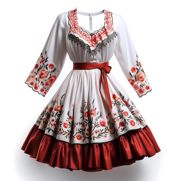Kolorowa polska suknia ludowa Typ bluza i spódnica Materiał Bawełna Kolor tradycyjne ubrania moda