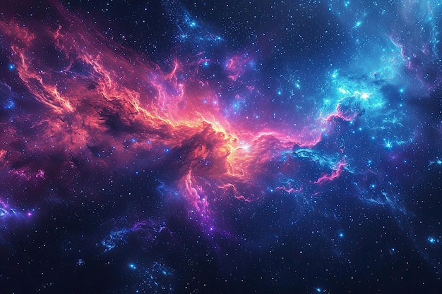 Zdjęcie kolorowa przestrzeń wypełniona gwiazdami wszechświat galaktyka i mgławica w kosmosie