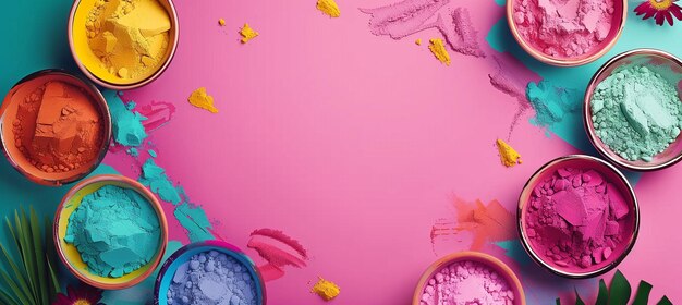 Kolorowa pusta ramka do nakładania tekstu doskonała do festiwalu Holi sprzedaż baner