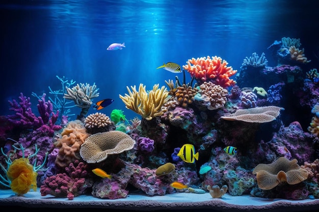 kolorowa rafa koralowa z tropikalnymi rybami i tropikalnymi rybami.