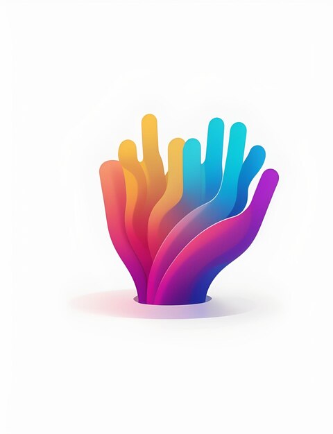 Zdjęcie kolorowa ręka z wielokolorowymi rękami, które mówią wielokolorowe