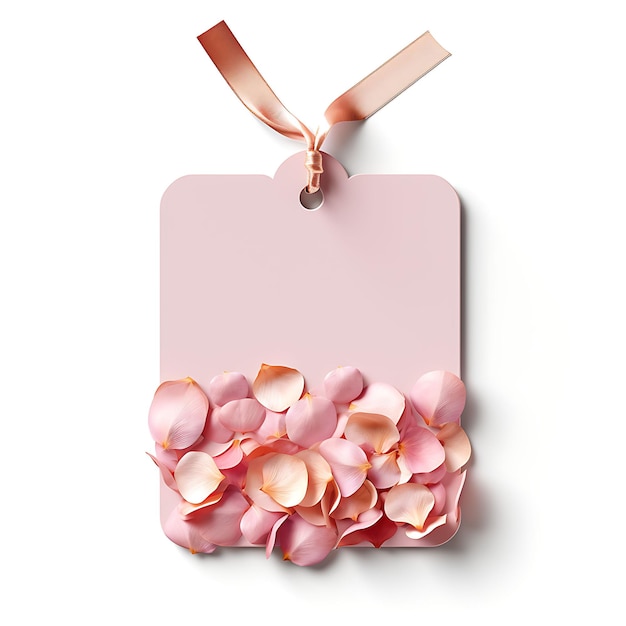 Zdjęcie kolorowa romantic hang tag heart shaped blush pink and gold colors te creative hang kolekcja tagów