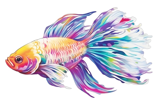 Kolorowa ryba z kolorowym ogonem.
