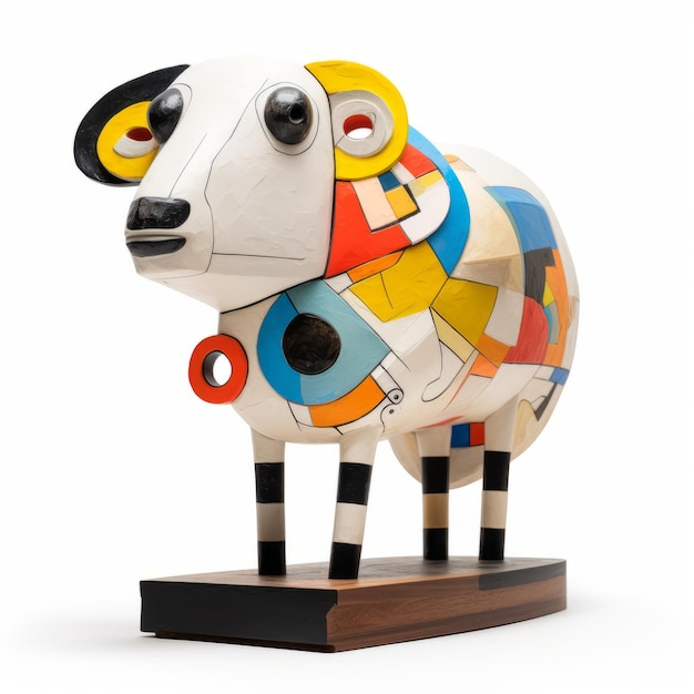 Kolorowa rzeźba owiec Inspirowany sztuką pop 3D abstrakcyjny arcydzieło