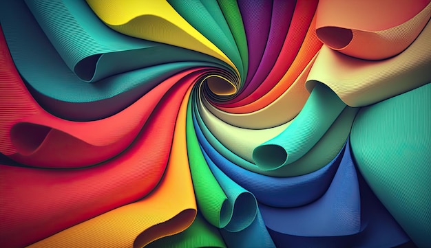 Kolorowa spirala papieru z napisem „kolor”.