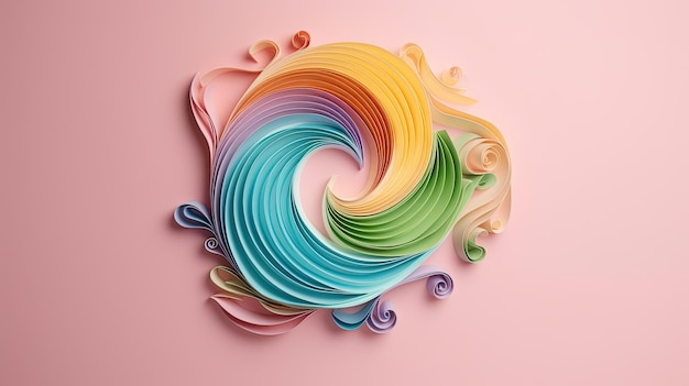 Kolorowa spirala papieru z napisem miłość