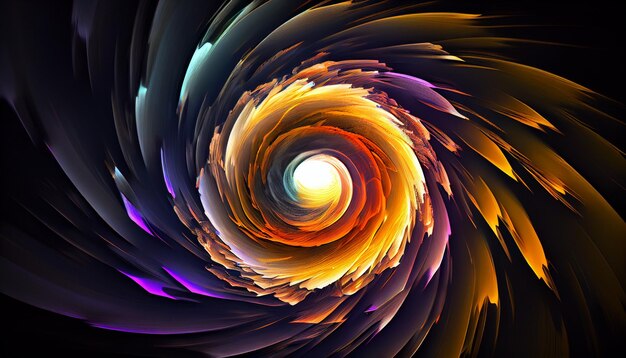 Kolorowa spirala ze spiralnym wzorem pośrodku.