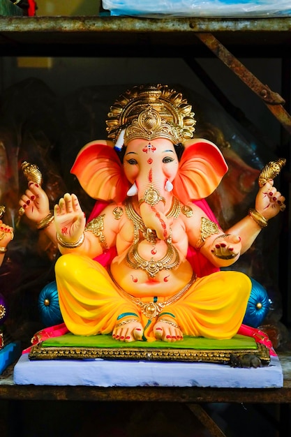 Kolorowa Statua Lub Rzeźba Lord Ganesha Na Festiwal Lord Ganesha