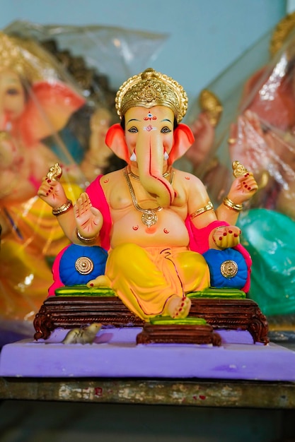 Kolorowa Statua Lub Rzeźba Lord Ganesha Na Festiwal Lord Ganesha