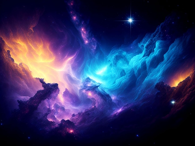 Zdjęcie kolorowa tapeta z planetą galaktyką i kosmosem