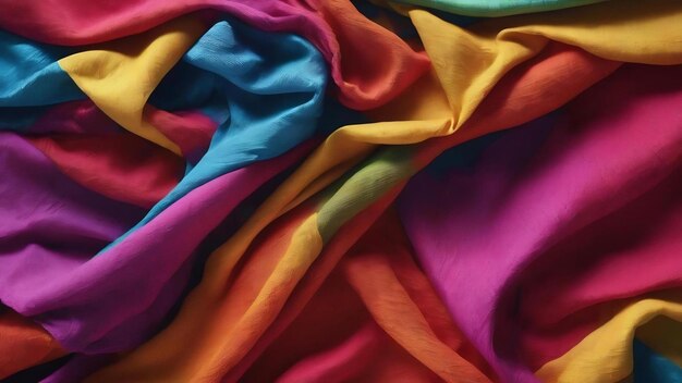 Kolorowa tekstura tekstylna zmarszczona