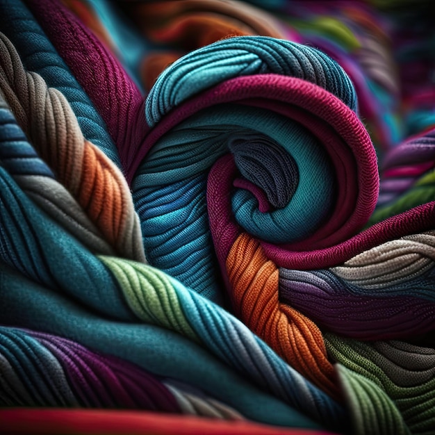 Kolorowa tkanina z napisem jedwab