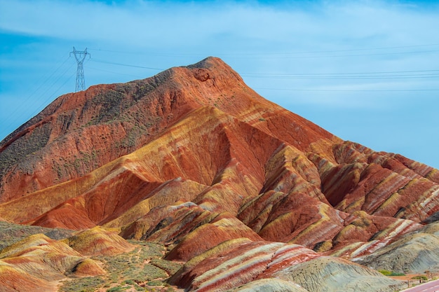 Kolorowa topografia Danxia Zhangye Gansu Chiny