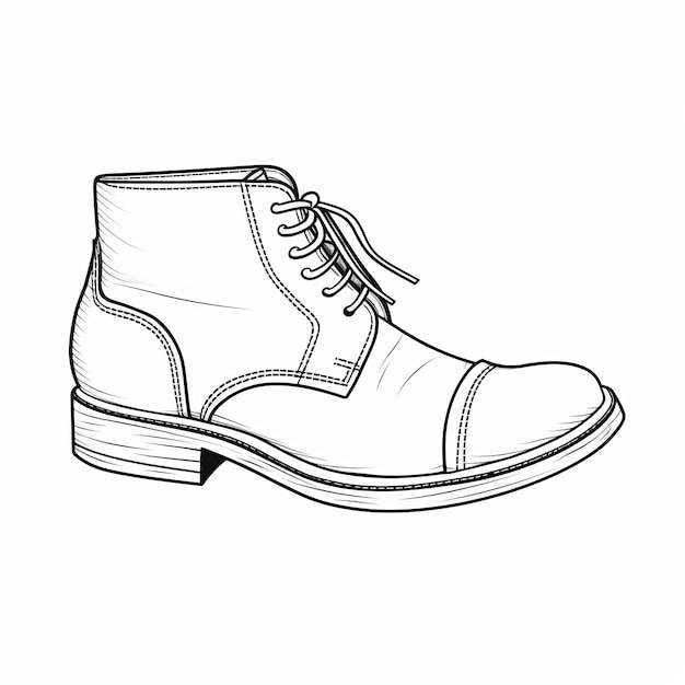 Zdjęcie kolorowanie butów simple line art men39s lace up